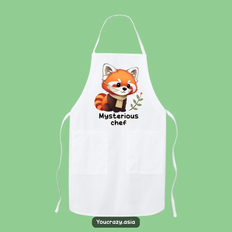 Funny Red Panda Mask Apron - Curious Observer Kitchen Gift