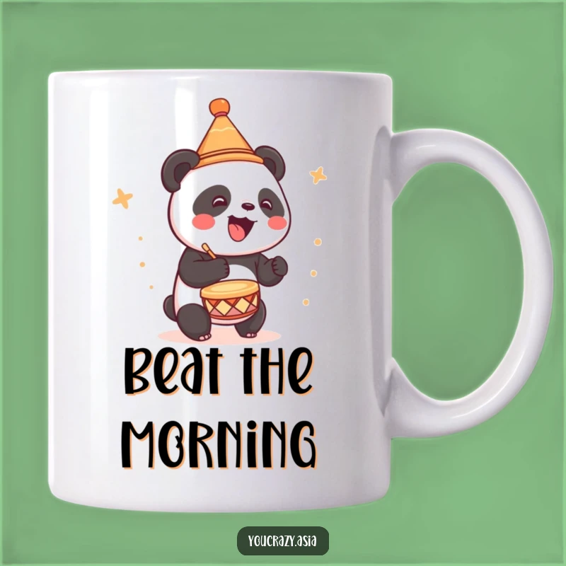 Funny Panda Drumming Mug - Cute Party Hat Gift for Music Lovers