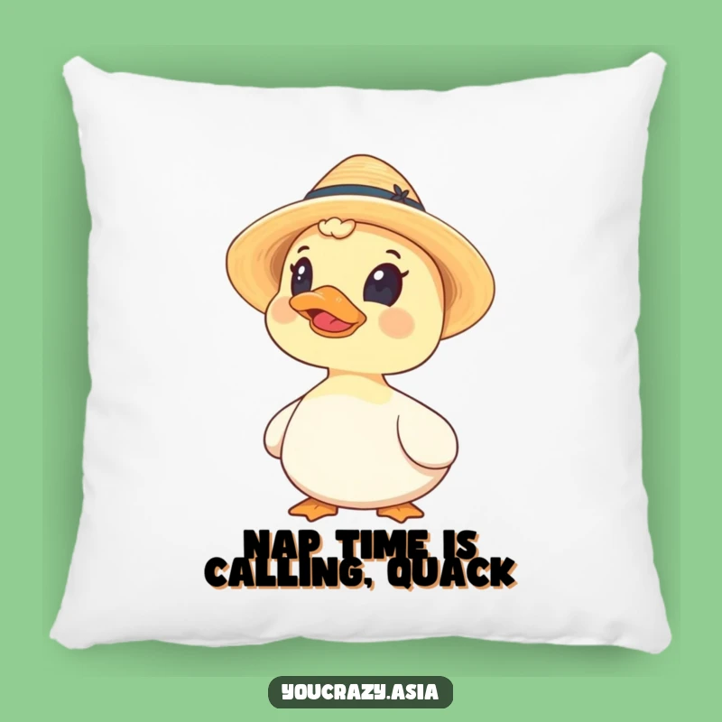 Funny Duck Straw Hat Pillow: Cozy Comfort & Comical Decor Gift!