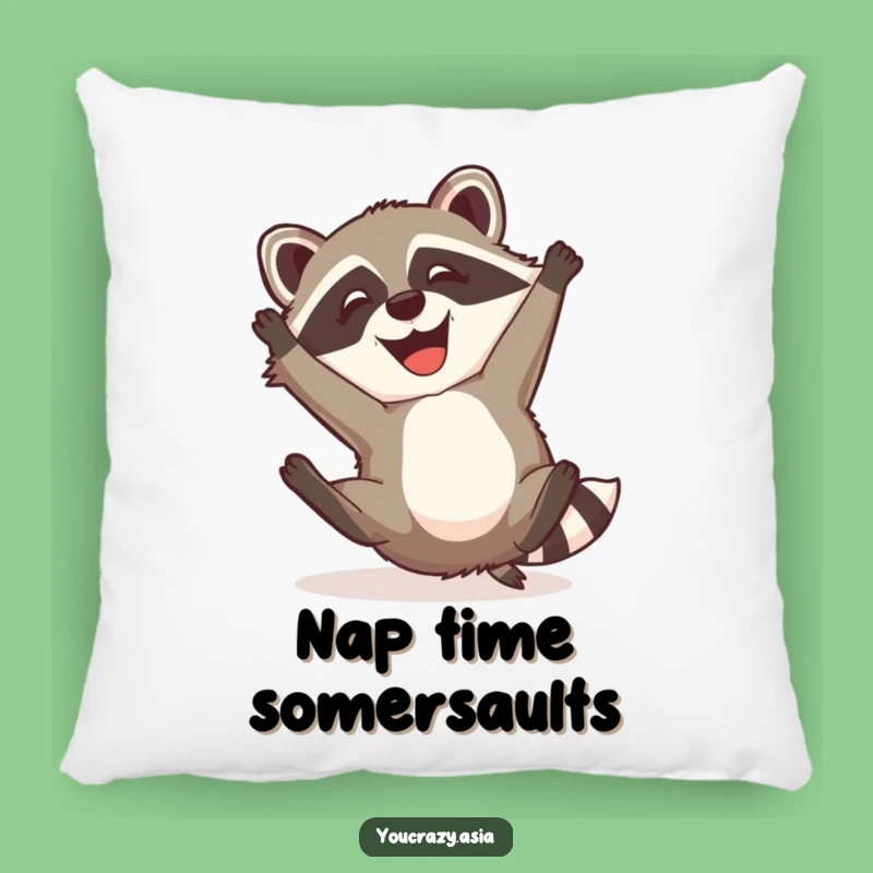 Funny Raccoon Dog Pillow - Cozy Mischief for a Comfy Funny Gift