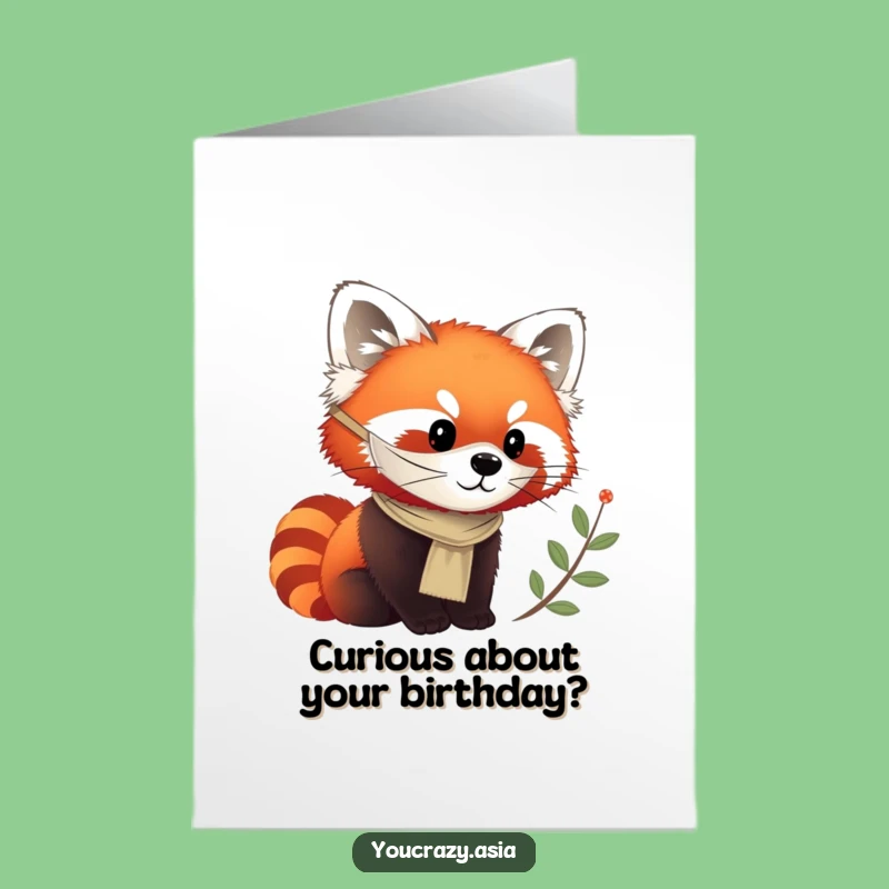 Free Printable Red Panda Birthday Card: Masked Curiosity Downloadable Gift
