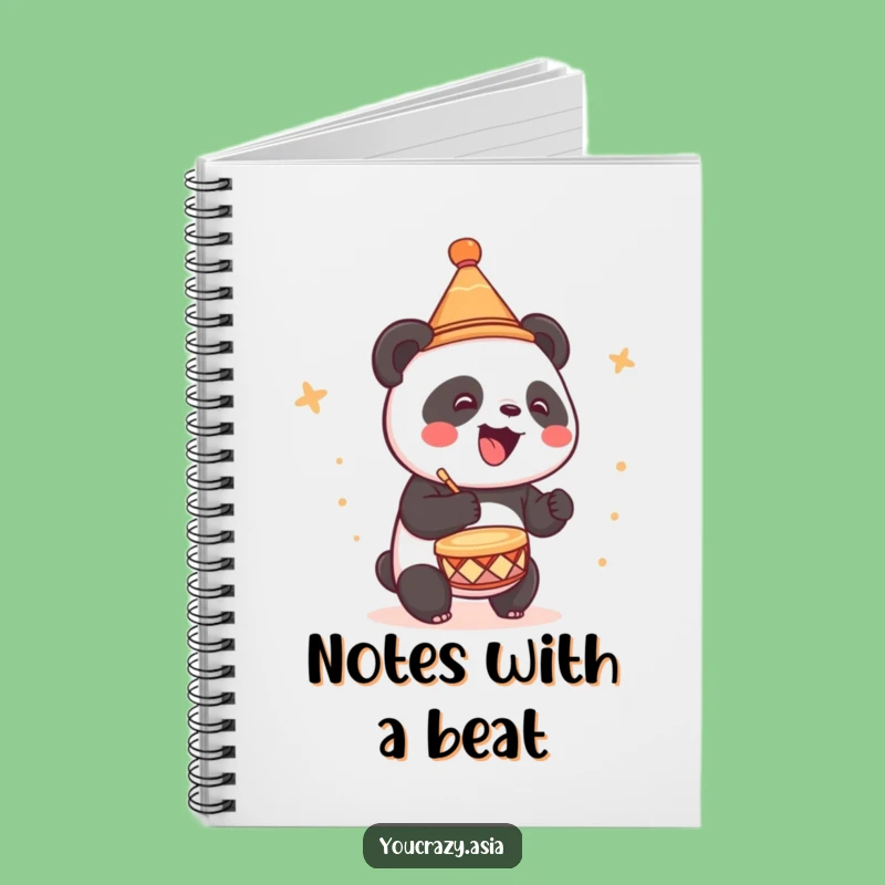 Funny Panda Drumming Notebook - Cute Hat Journal Gift
