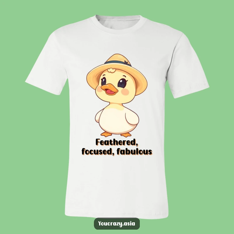 Funny Duck Straw Hat T-Shirt: Hilarious & Adorable Gift for Duck Fans!