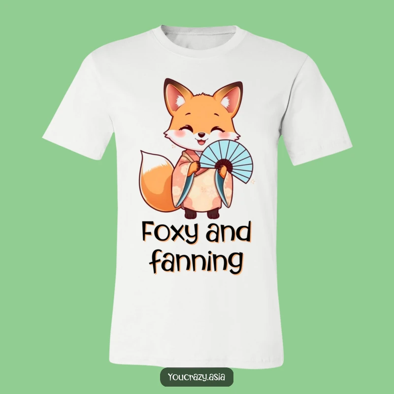 Funny Fox Kimono Fan T-Shirt - Stylish Gift for Trendsetters